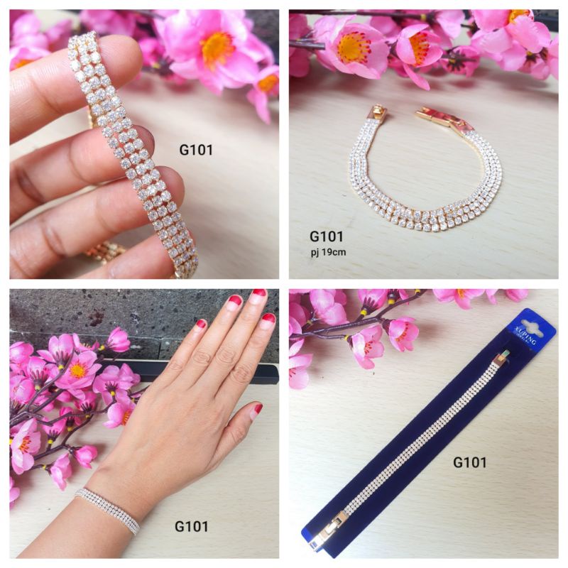 Gelang Xuping Rantai FULL Mata Lapis Emas/Gelang Xuping Dewasa Anti Karat Anti Luntur/Gelang Xuping 