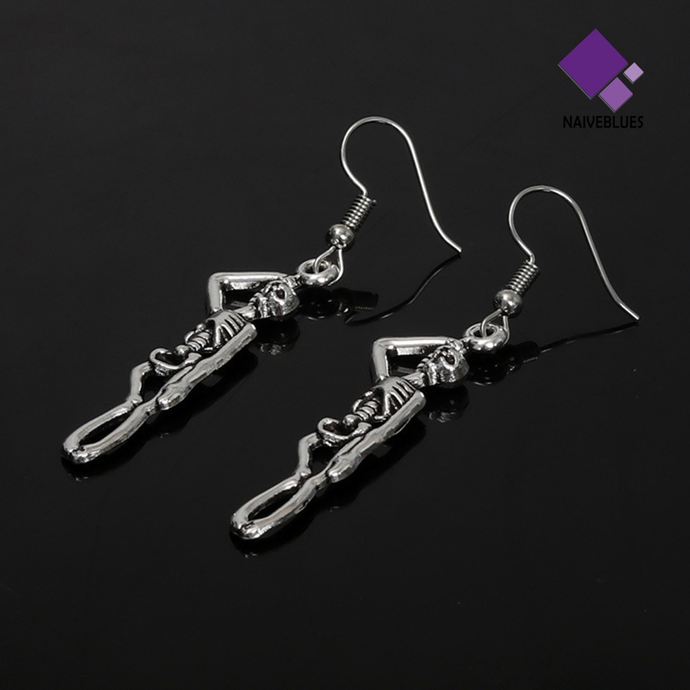 Naiveblue Anting Kait Gantung Wanita Desain Manusia Gaya Gothic Untuk Halloween
