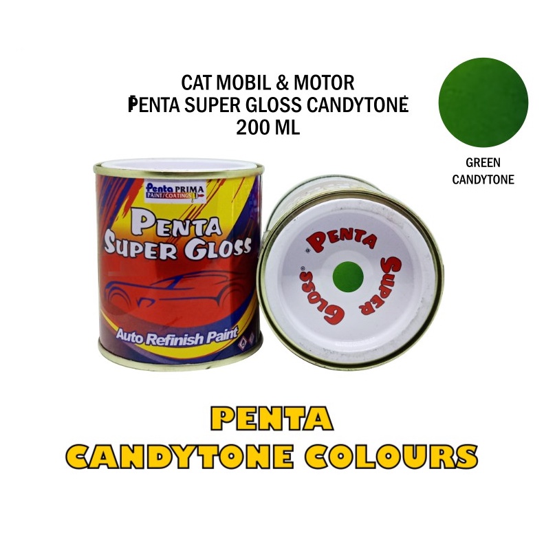 CAT CANDYTONE GREEN PENTA 200 gram - cat penta candy hijau - cat candy ijo - cat hijau candy penta super gloss