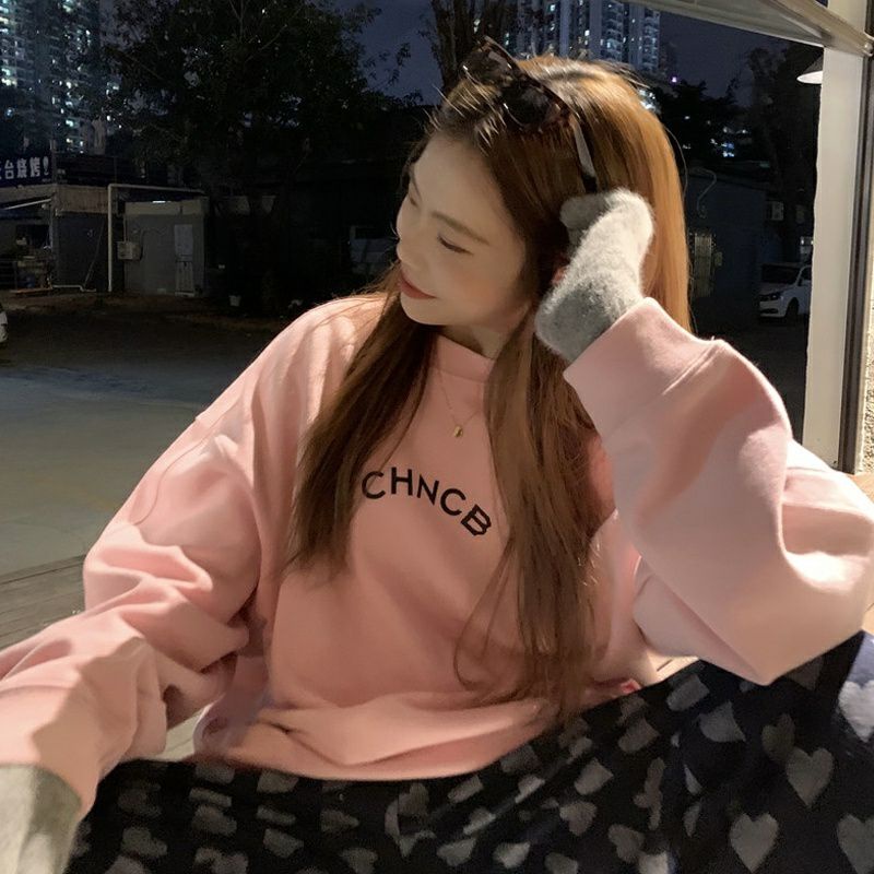 (S - 6XL) Sweater Korean Harajuku Style CHNCB Oversize Crewneck BIG SIZE S M L XL XXL XXXL XXXXL 4XL 5XL 6XL Oblong Sweatshirt Unisex Jumbo Cream Beige Peach Abu abu