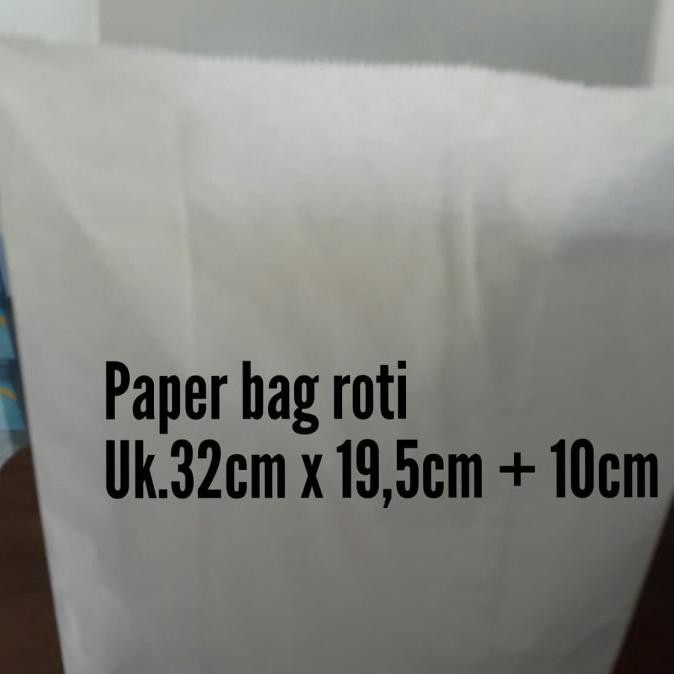 

[[BISA COD]] Paper bag uk.besar/kantong kertas untuk roti/fried chicken/snack - Putih