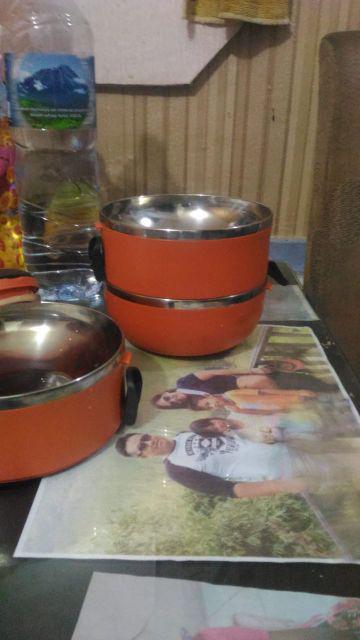 Lunch Box 3 Susun - Rantang Makanan Stainless Steel  - Colorful - Murah