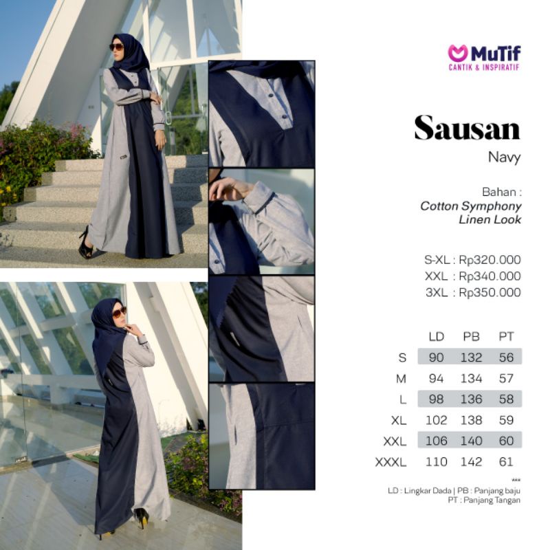 Gamis Mutif Sausan navy