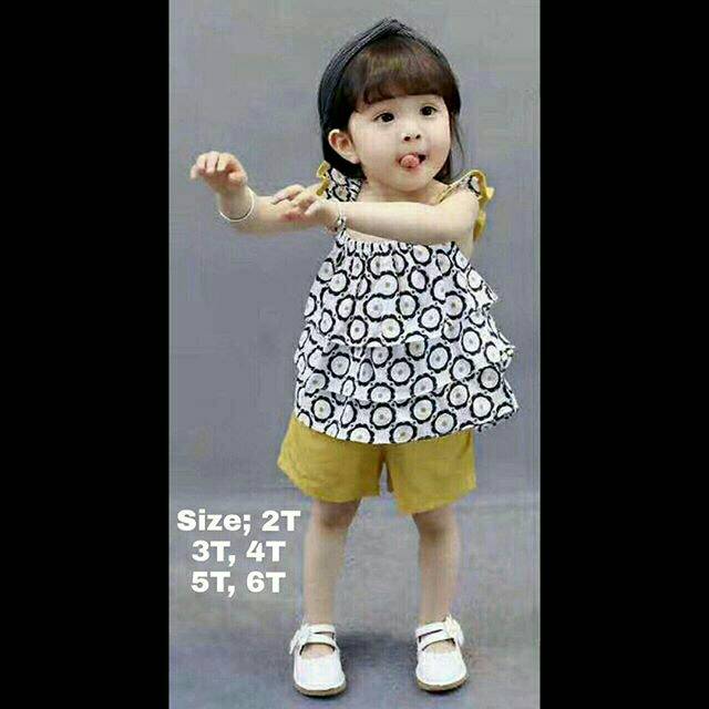 Setelan Baju Baby Doll Anak Perempuan / Set Baju Anak