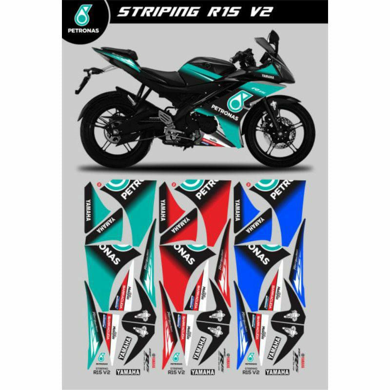 Decal Striping Stiker Yamaha R15 V2 / Sticker List Variasi R15 V2 Motif Petronas