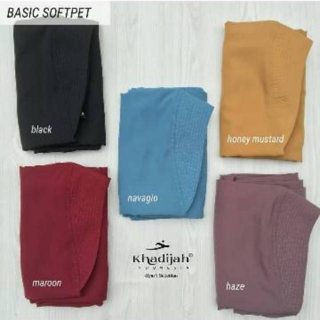 HIJAB INSTANT KHIMAR SYARI POLOS BASIC SOFT PET BY KHADIJAH INDONESIA