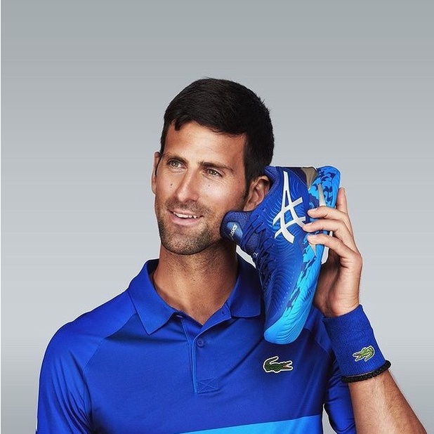 Diskon Sepatu Tennis Asics Court FF 2 HC Novak Blue Print Original