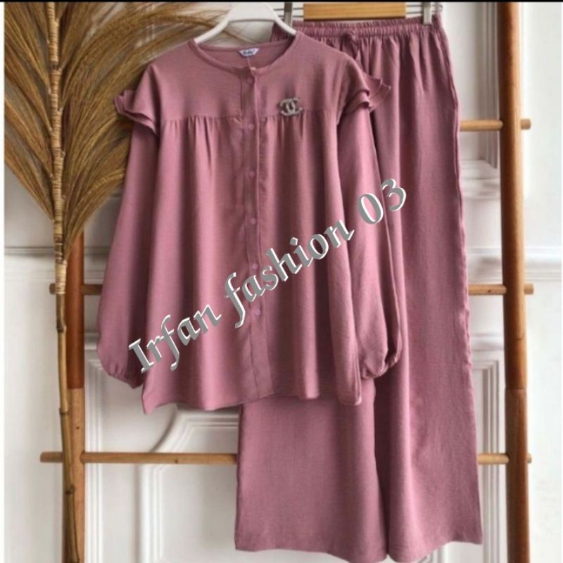 Reva set crinkle airflow ,setelan polos reva set/setcel reva set/ one set reva polos/ crinkle polos/