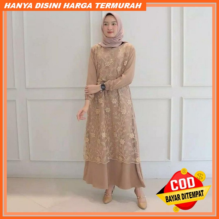 Gamis Burkat Terbaru 2021 Mewah Elegan/Gamis Burkat Pesta/Gamis Burkat Wanita/Gamis Burkat Couple/Ga