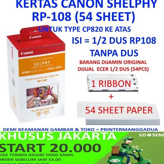 

CANON RP-108 KERTAS FOTO SELPHY RP108 ORIGINAL Star Seller Termurah