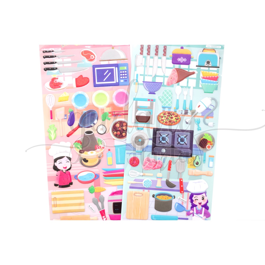 Stiker Chef And Kitchen Sticker Motif Dapur Peralatan DIY GH 303064