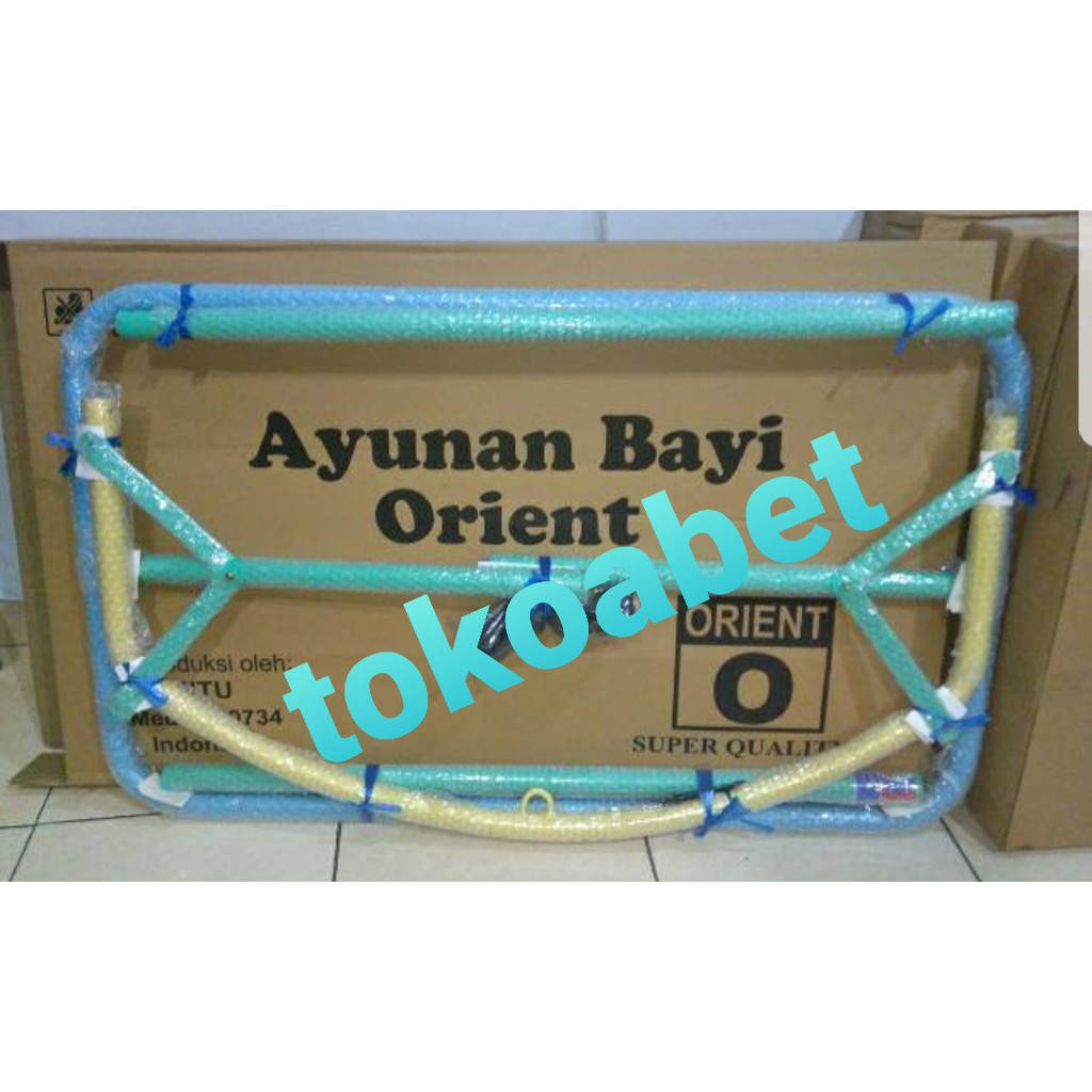 Paket Manual Ayunan Bayi Portable ORIENT Warna Warni dg Kain Ayun dan Kelambu dan PER#tokoabet