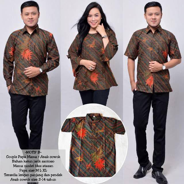 Batik Keluarga /batik Family /batik Papa Mama Anak Cowok