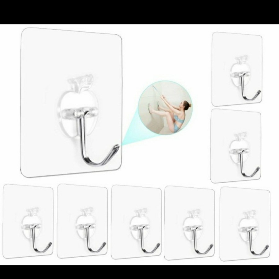 Strong hook wall Gantungan Tempel Wall Hook Strong Keramik Dapur Perekat Suction Kamar