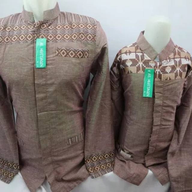 Busana Muslim Baju Koko Pasangan Jasko Jas Koko Couple lengan Panjang-Merah Muda.XXS