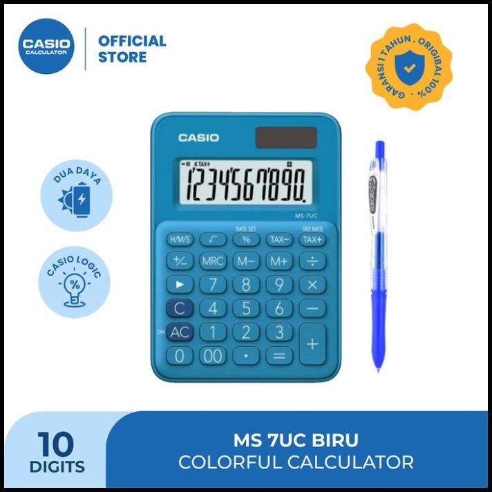 

Casio Colorful Calculator Ms-7Uc-Blue