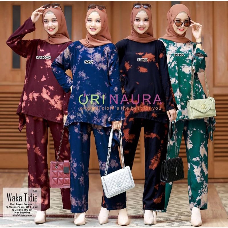 Setelan Set CP Waka Tie Dye Warna Rayon Halus/TieDye/Tie Dye Set/