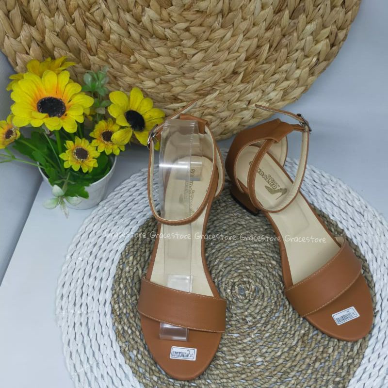 Sandal Wanita Cantik Elegan Kekinian Nyaman Murah Berkwalitas Pd274 Hak 5cm dan 7cm