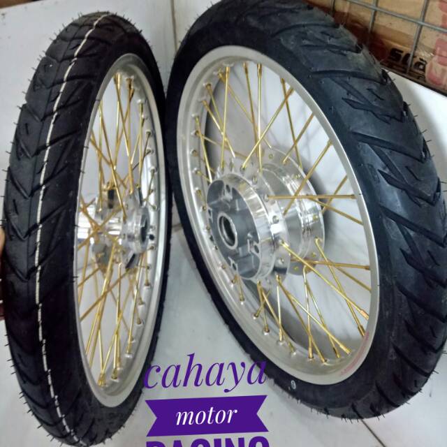 Sepaket Velg Tdr Original Mega pro - Verza - GL pro  - Paket Velg Tromol Jari Cakram Band Plus Rakit