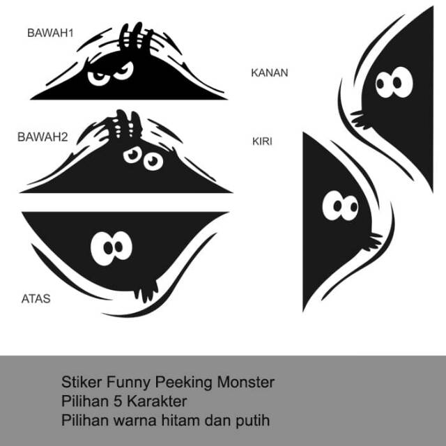 

Cutting sticker funy peeking monster stiker murah berkualitas