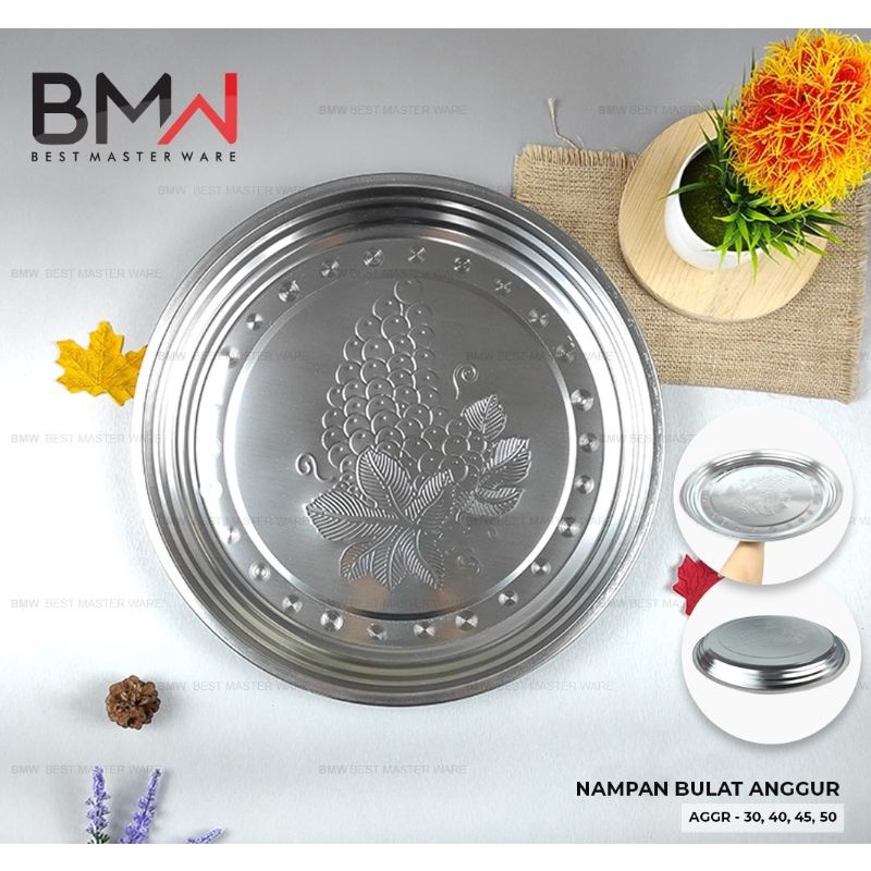 BMW NAMPAN STAINLESS BULAT 30 CM/NAMPAN ANGGUR/NAMPAN BULAT JIMBO