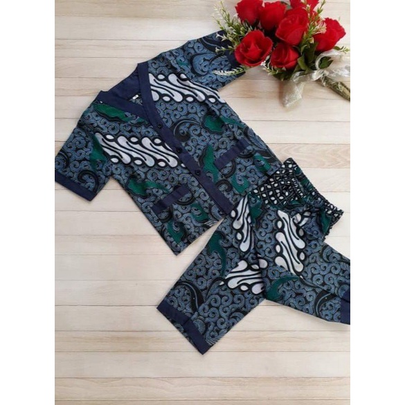 Piyama batik anak wanita laki laki kekinian usia 1-5 tahun