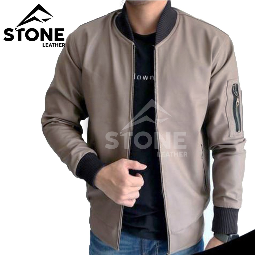 JAKET KULIT SINTETIS BOMBER BMM001