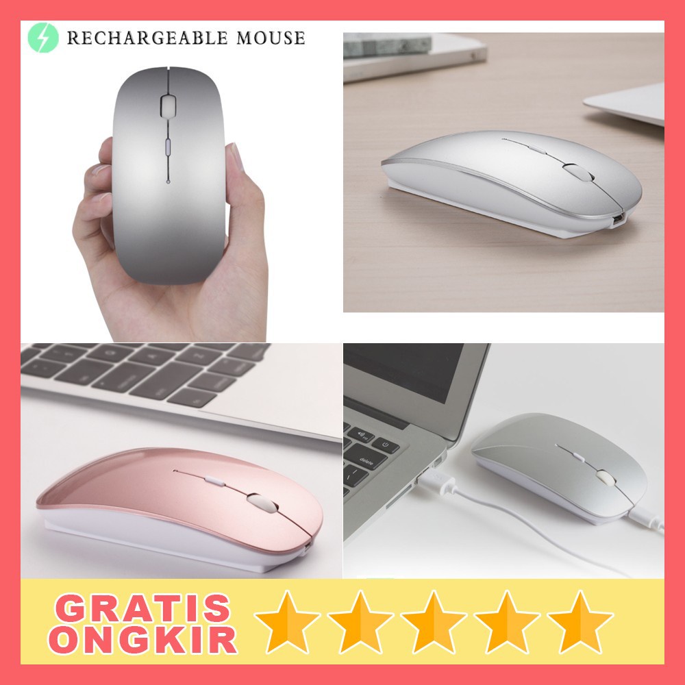 Mouse Bluetooth 5.2 Rechargeable Mose Mouse Tanpa Kabel Mause Wireless Wireles - Mouse Bluetooth Hp 