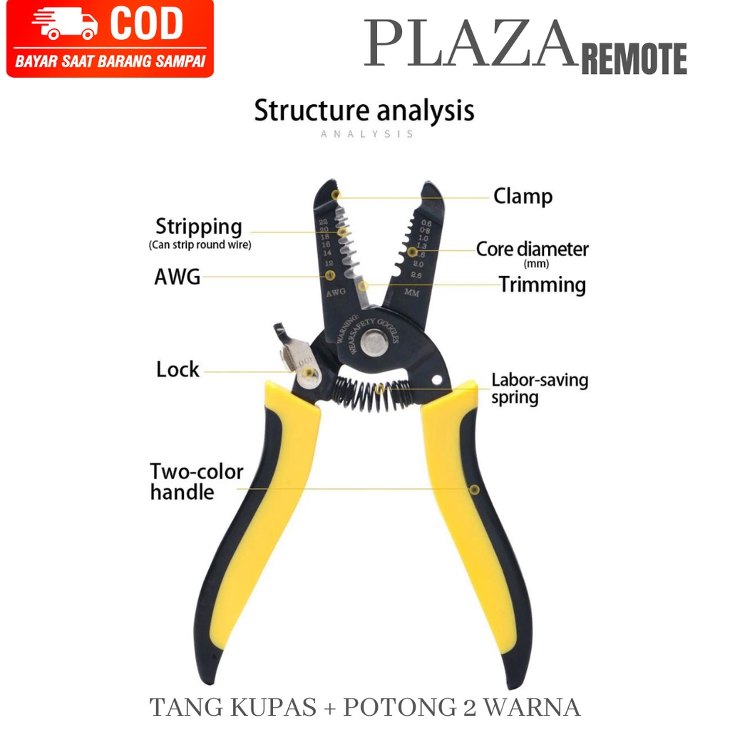 Tang Kupas Kabel Potong  Multifungsi 2 warna