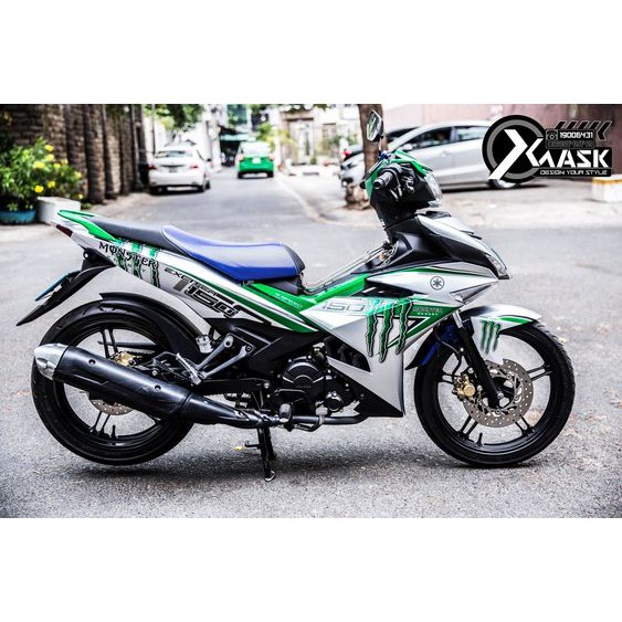 decal yamaha jupiter mx king 150 monster putih hijau