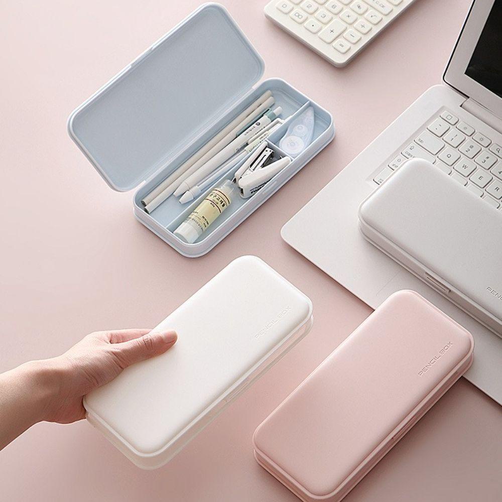 Lanfy Kotak Pensil Kawaii Morandi Color Desktop Storage Gaya Korea Siswa Stationary