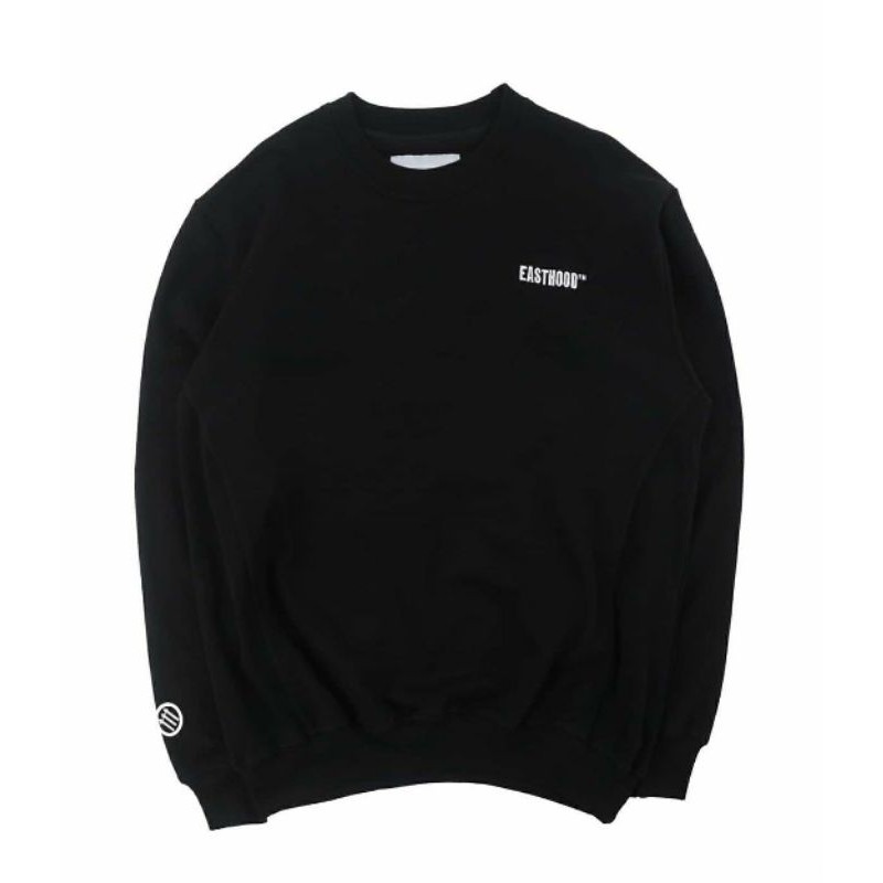 CREWNECK KEREN KEKINIAN EASTHOOD LOGO VARIAN WARNA BLACK FULL KATUN