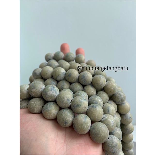 batu MOSS JASPER 16mm natural bahan perhiasan fashion gelang kalung