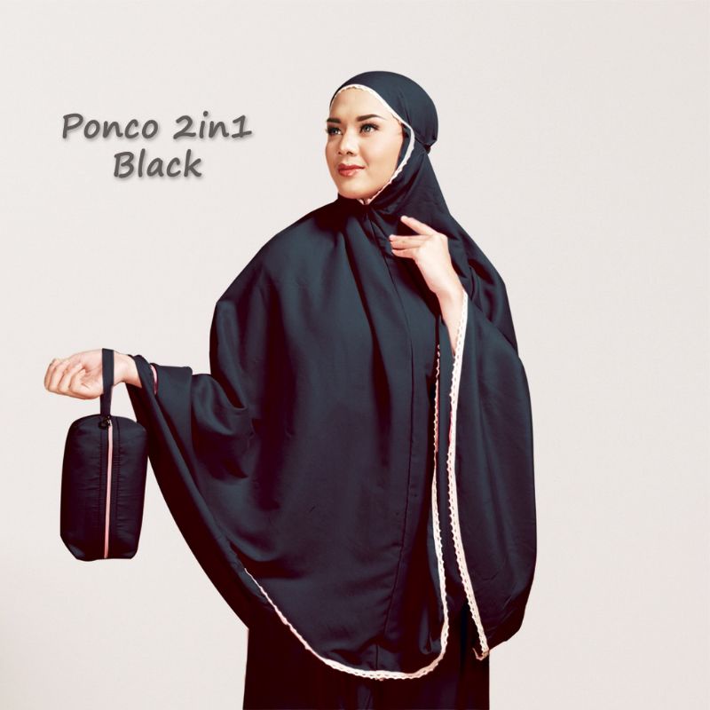 Mukena traveling 2 in 1 ponco katun mikro renda