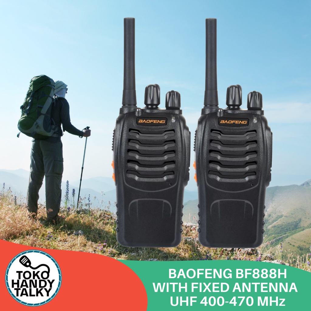 HANDY TALKY HT BAOFENG BF888H WITH FIXED ANTENNA WALKIE TALKIE BF-888H UHF 400 ORIGINAL