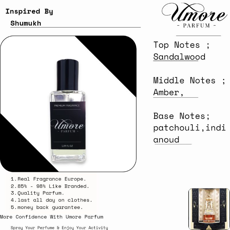 Umore parfum cumuk  insp SHUMUKH Parfum Sultan Dubai