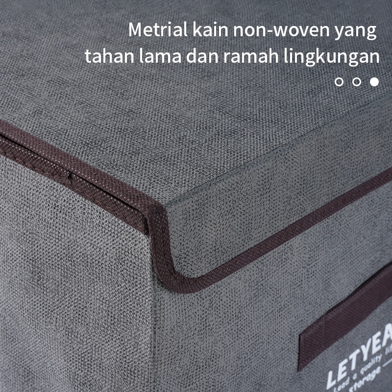 Letyeah &amp; Anantagt kotak penyimpanan baju 2in1 dengan tutup/Kotak Besar Multifunction/Canvas kotak penyimpanan/Storage Box/Organizer Container/Toy Storage/Book Organizer