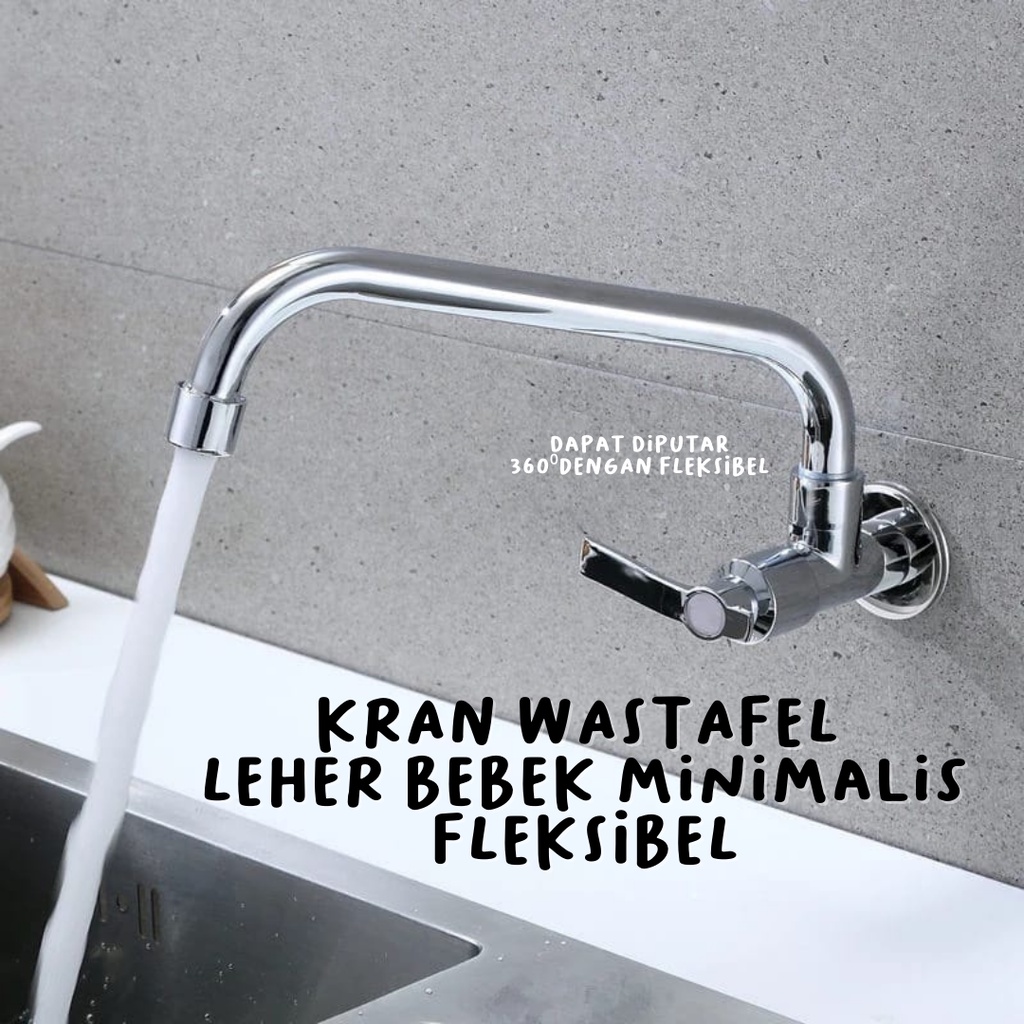 Kran Cuci Piring Leher Bebek Stainless SUS304 Keran Dapur Sink Minimalis