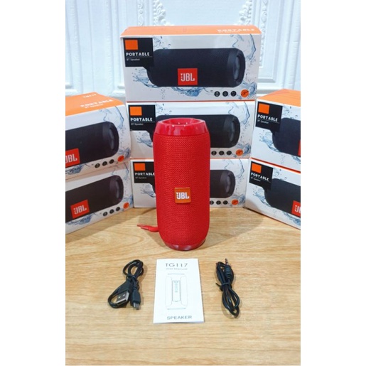 JBL Charge 8+ Mini Speaker Bluetooth Portable / Speaker TG 117 Bluetooth Super Bass-merah polos