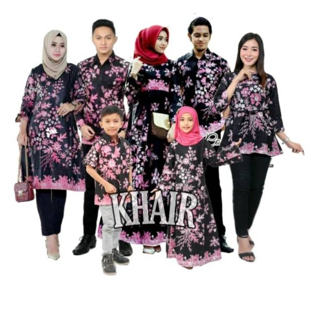 Batik Couple Keluarga Sania Ruffle Ori Ndoro Jowi Dnt Motif Cibulan Pink