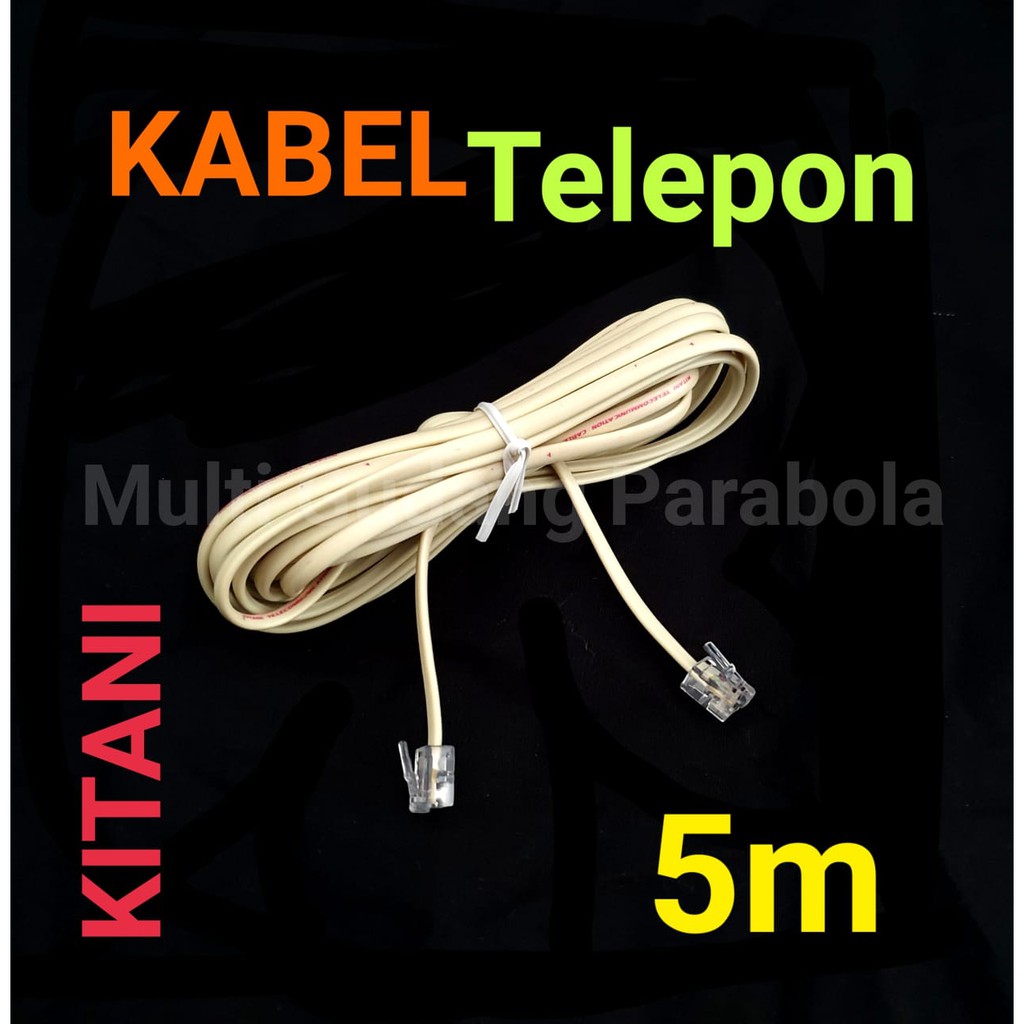 Kabel Line Telepon Kitani 5 M Include Jack RJ 11 Telephone Cable