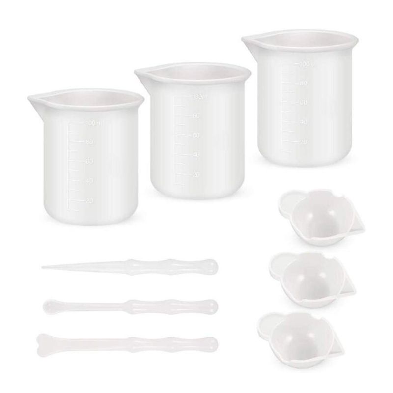 SIY  1 Set Reusable Mixing Nonstick Measuring Cups Silicone Stir Stick Liquid Epoxy Resin Jewelry Making DIY Tools