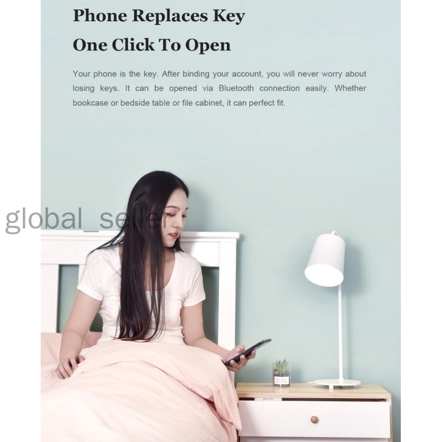 Xiaomi Yeelock Smart Drawer Cabinet Lock Keyless Bluetooth App Unlock Anti Shopee Indonesia