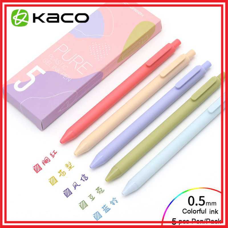 

KACO PURE Morandi II Gel Pen Pena Pulpen 0.5mm 5 PCS Tinta Warna-Warni (Colorful Ink)