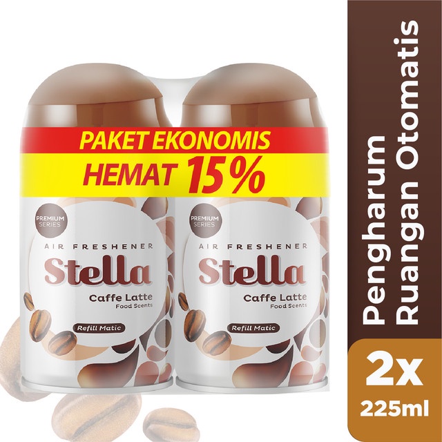 stella matic parfumist caffe latte refill 225ml multipack   pengharum ruangan otomatis