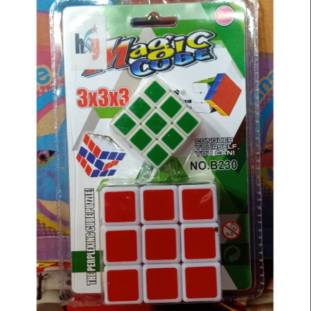 B 230 MAGIC CUBE 2PXS DOUBLE BLISTER / rubik isi 2pcs besar kecil