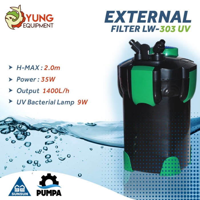 EXTERNAL FILTER / CANISTER FILTER SUNSUN LW-303 Include UV