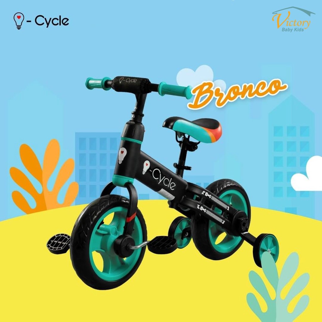 I-Cycle Bronco Balance Bike Sepeda Anak 4 Roda Lisensi SNI