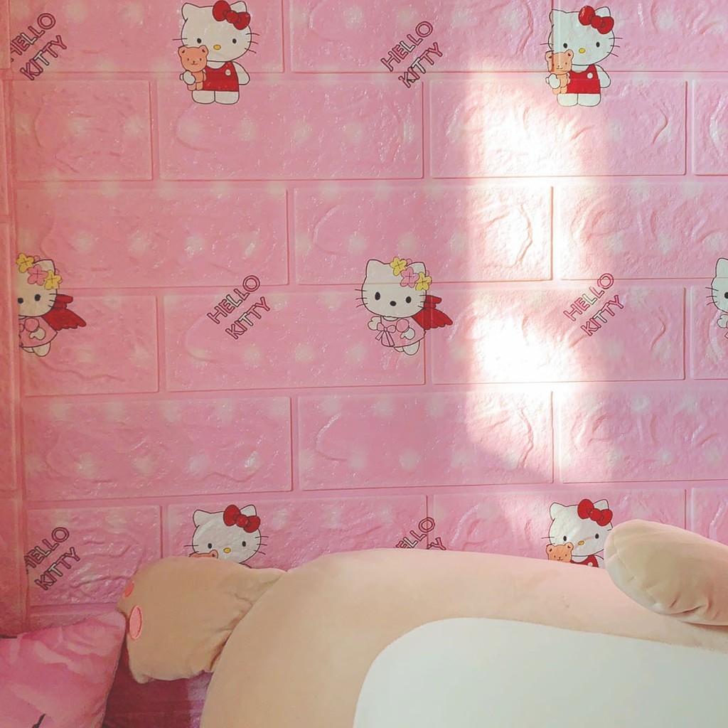 WallPaper Dinding Stiker Desain Kartun Hello Kitty Cartoons 3d Tahan Air Anti Tabrakan Untuk Kamar Tidur Anak Perempuan Shopee Indonesia