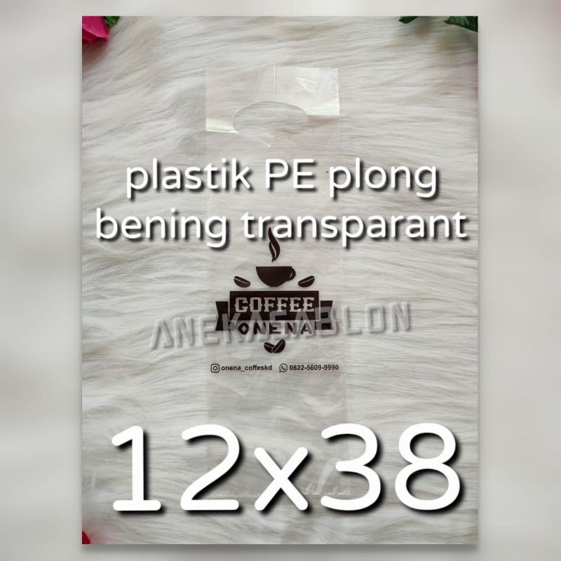 

[100pcs] Pe plong bening sablon 12x38 ada lipatan
